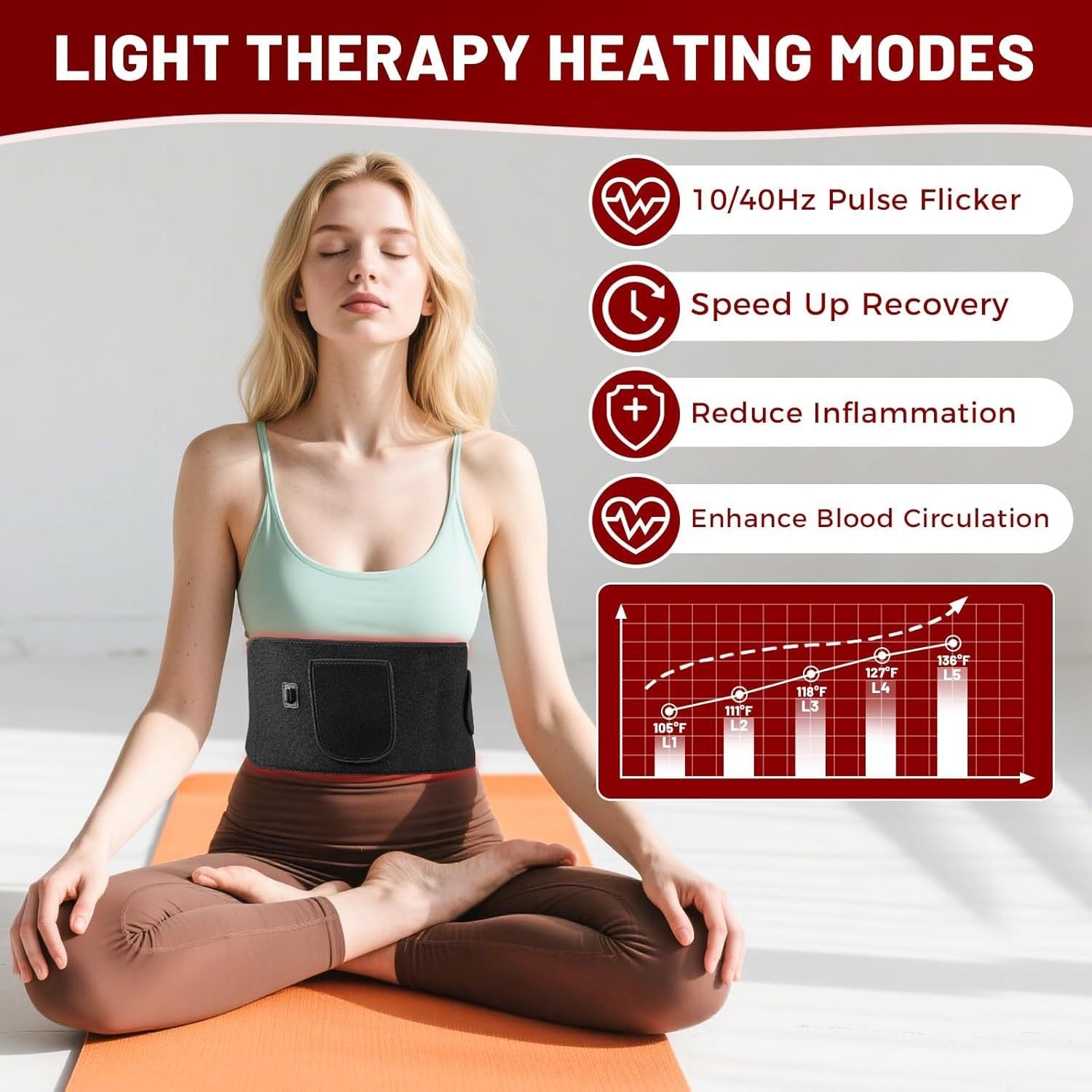 Red light massager belt