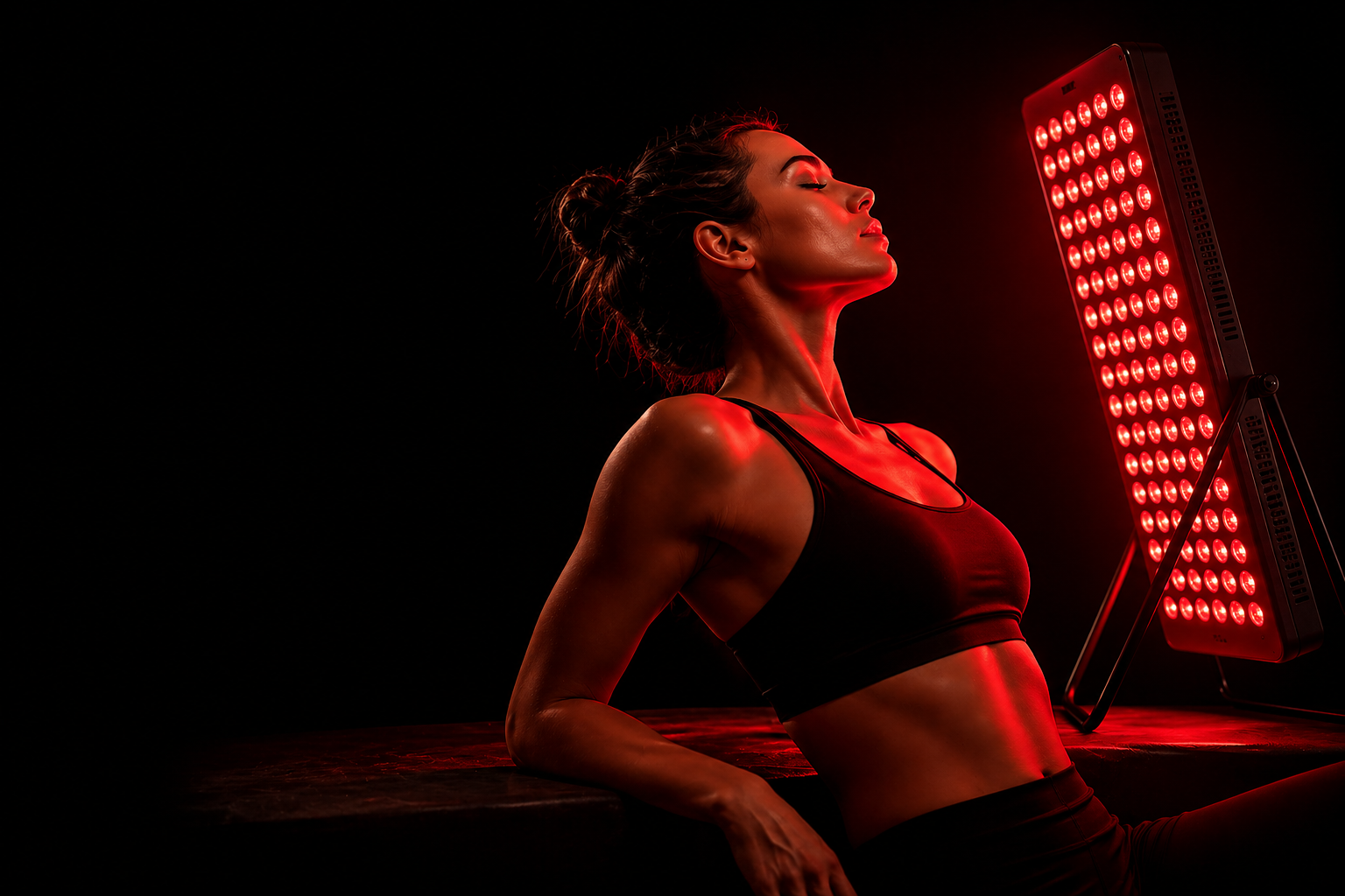 LumaRadiance 105W Red Light Therapy for Face and Body 850nm Near Infrared Light Therapy Panel System with Collagen & Castor Oil Activation Serum