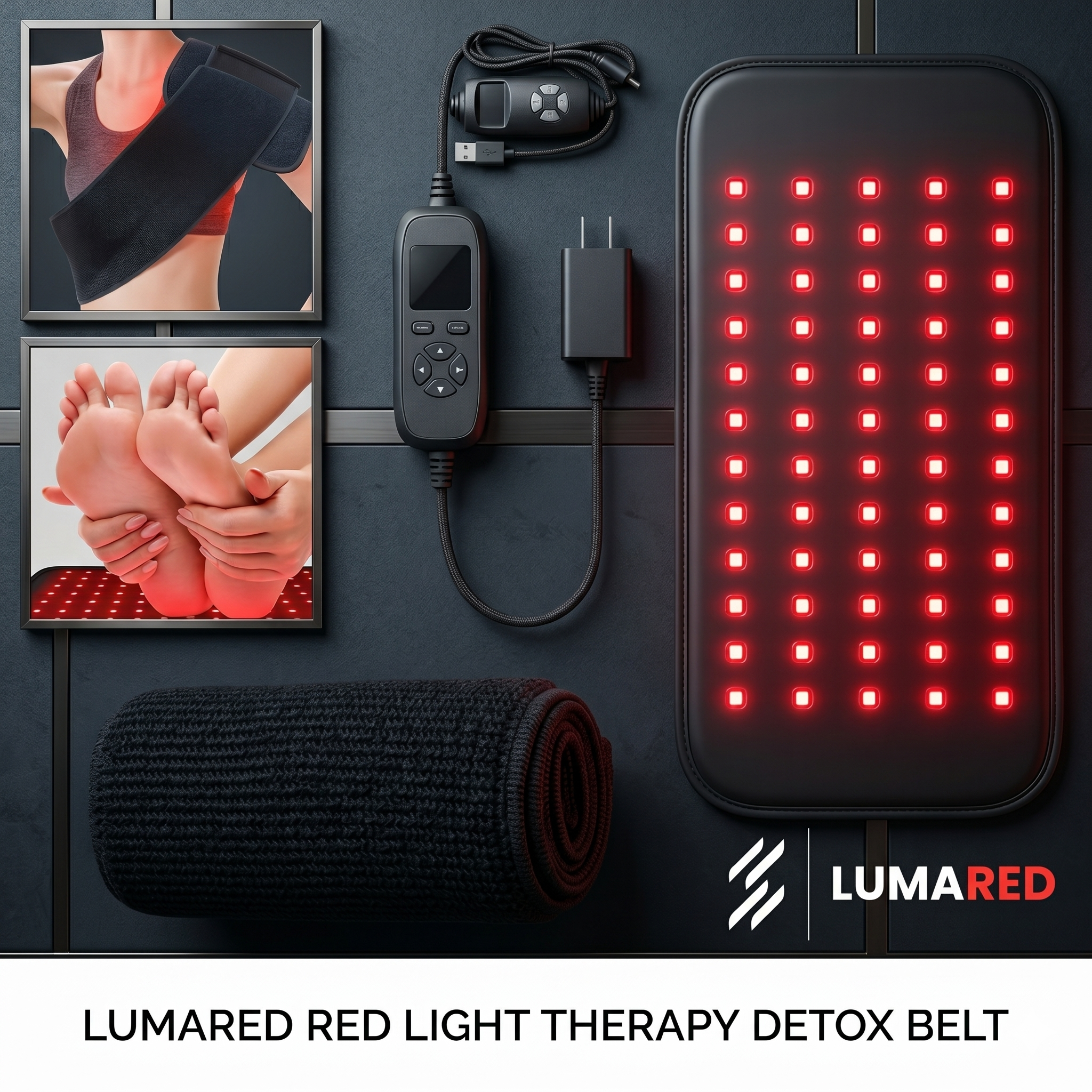 LumaDetox Red Light Therapy Belt and Castor Oil Detox Recovery System