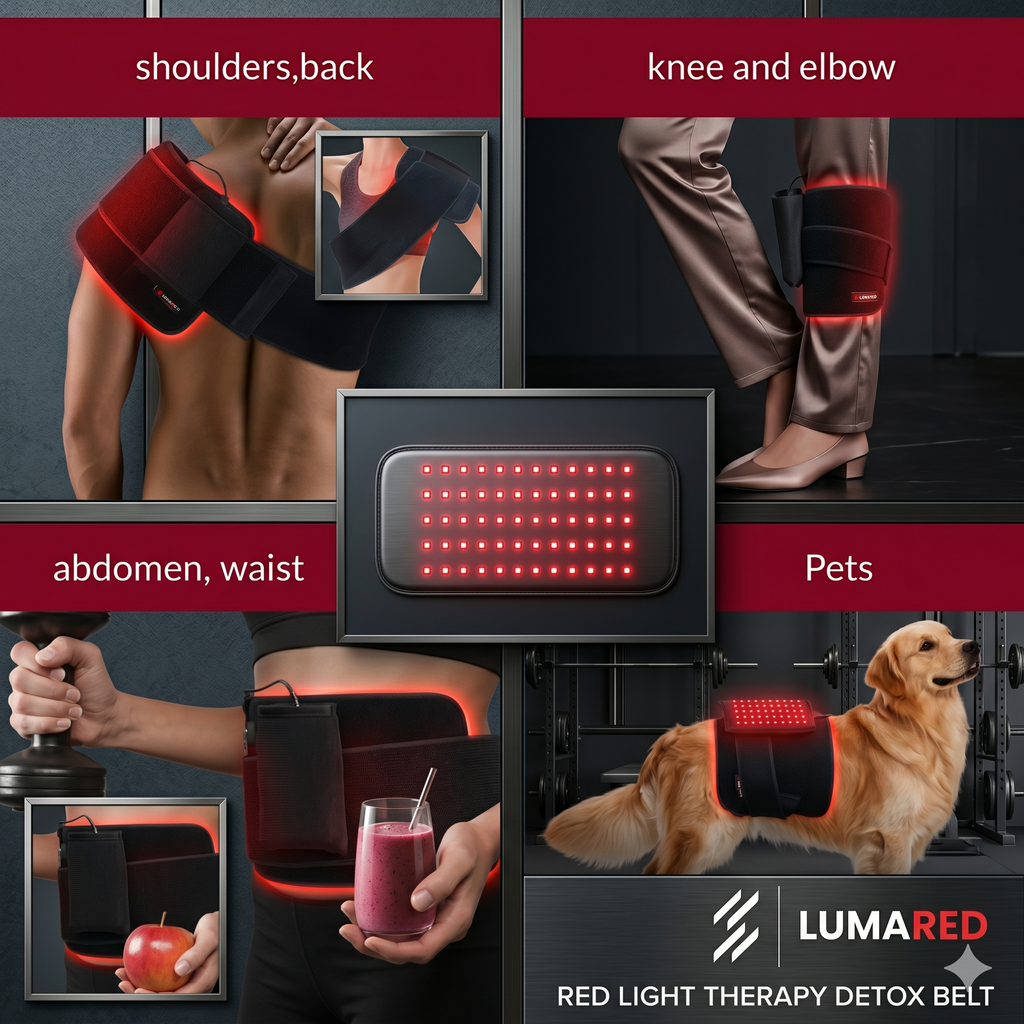 LumaDetox Red Light Therapy Belt and Castor Oil Detox Recovery System