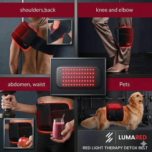 LumaDetox Red Light Therapy Belt -660nm  and 850nm Lymphathic Massage and Fat Loss  Belt