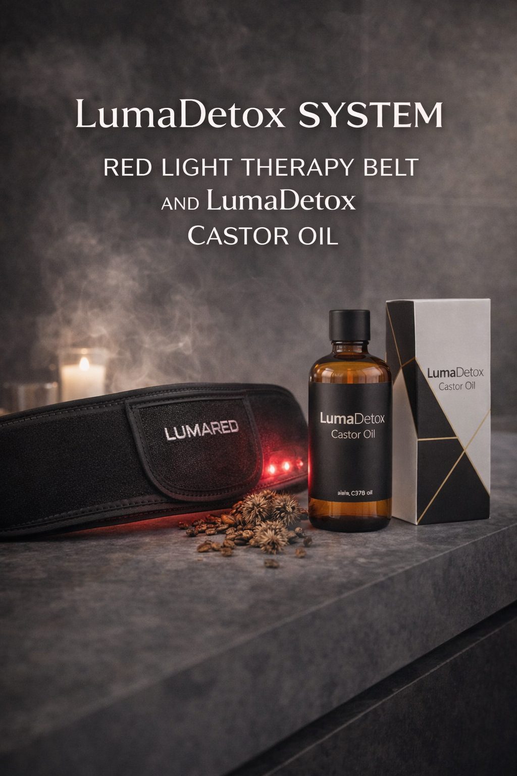 LumaDetox Red Light Therapy Belt and Castor Oil Detox Recovery System