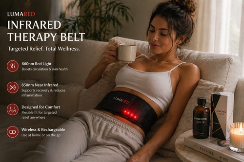 LumaDetox Red Light Therapy Belt and Castor Oil Detox Recovery System