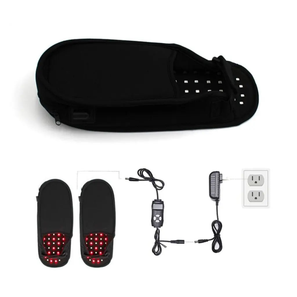 LumaSole Recovery System Red Infrared Light Therapy Slippers for Feet Pain Relief