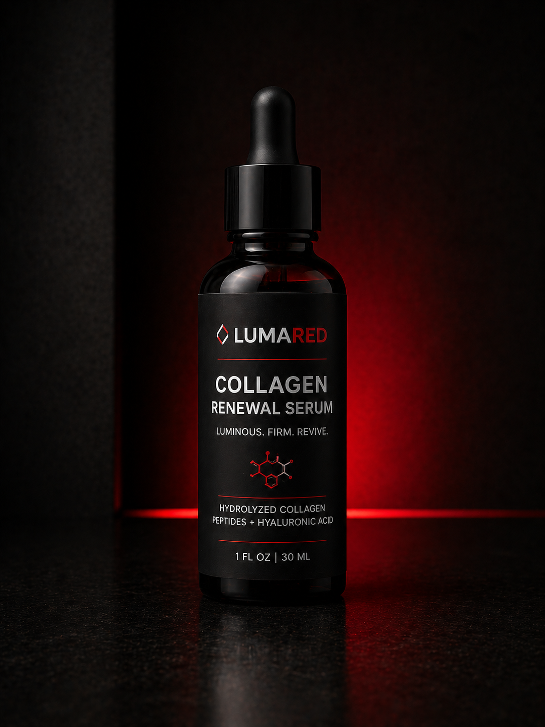 LumaLift Collagen Face Serum with Vitamin B & Green Tea Extract: Hydrating Facial Care for Daily Moisturization &Red Light Therapy Activation