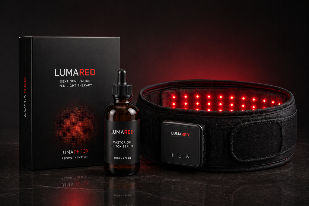 LumaDetox Red Light Therapy Belt and Castor Oil Detox Recovery System