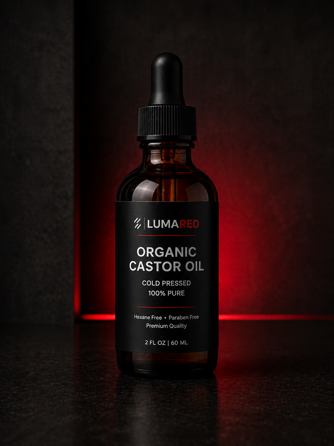 LumaDetox Castor Oil for Body Detox and Nourishing Skin Red Light Therapy Activation Massage Oil