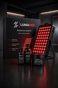 LumaRadiance 105W Red Light Therapy for Face and Body 850nm Near Infrared Light Therapy Panel System with Collagen & Castor Oil Activation Serum